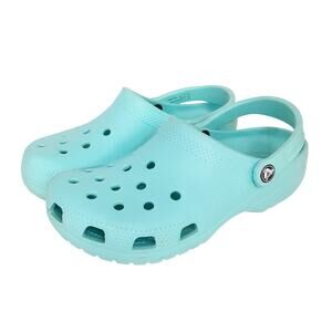 Crocs Clogs Womens 7 Slip On Water Shoes Light Blue Rubber Comfort Shoe Summer